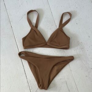L Space XS /P Brown Bikini Set